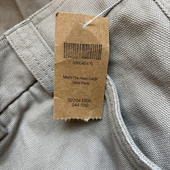 NEW Duluth Trading Fire Hose Relaxed Fit Cargo Work Pants Men 44x30 Khaki Cotton - Picture 10 of 12